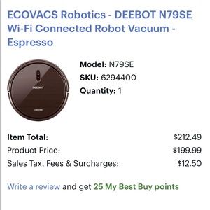 DEEBOT Automatic Robot Vacuum N79SE